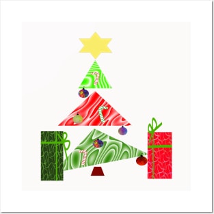 Whimsical Christmas Tree Posters and Art